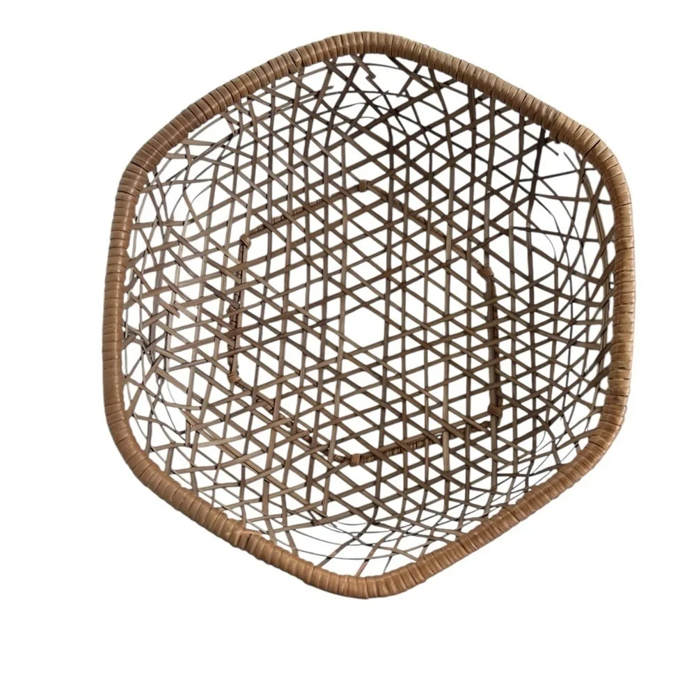 Vintage Woven Basket Ethnic Weave Minimalist Neutral Boho